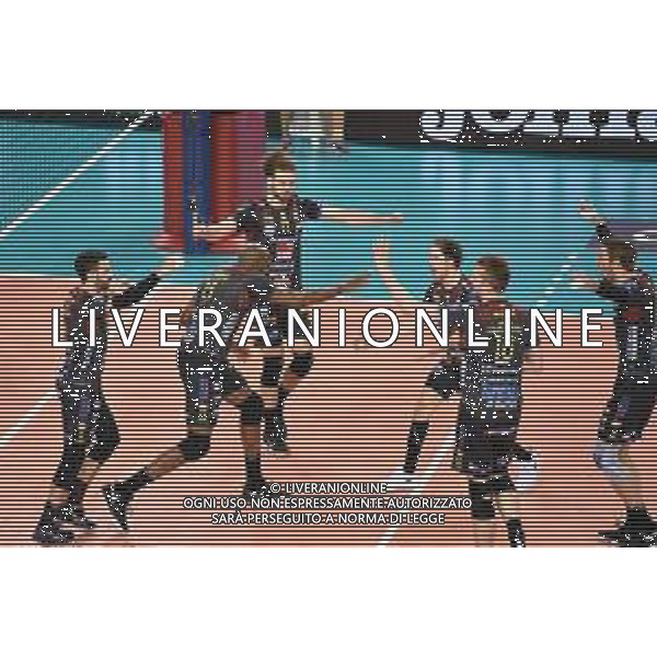 Volley Champions League Men 2019/2020 Civitanova, Italia 28/01/2020 Cucine Lube Civitanova vs Jihostroj Ceske Budejovice Nella foto: Esultanza giocatori Cucine Lube Civitanova FOTO ROBERTO BATOMEOLI-ALESSIO MARINI-AG ALDO LIVERANI SAS