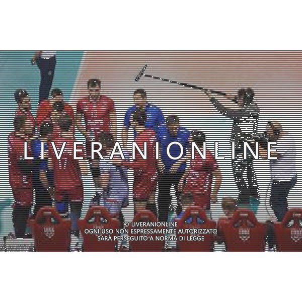 Volley Champions League Men 2019/2020 Civitanova, Italia 28/01/2020 Cucine Lube Civitanova vs Jihostroj Ceske Budejovice Nella foto: Time-out Jihostroj Ceske Budejovice (CZE) FOTO ROBERTO BATOMEOLI-ALESSIO MARINI-AG ALDO LIVERANI SAS