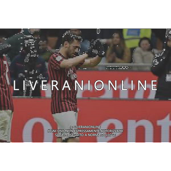 esultanza dopo il secondo gol di hakan Calhanoglu del 3 a 2 Milan Milan vs Torino Coppa Italia - quarti di finale Milano 28-01-2020 Stadio Giuseppe Meazza - San Siro foto Roberto Garavaglia - ag. Aldo Liverani sas / AGENZIA ALDO LIVERANI SAS