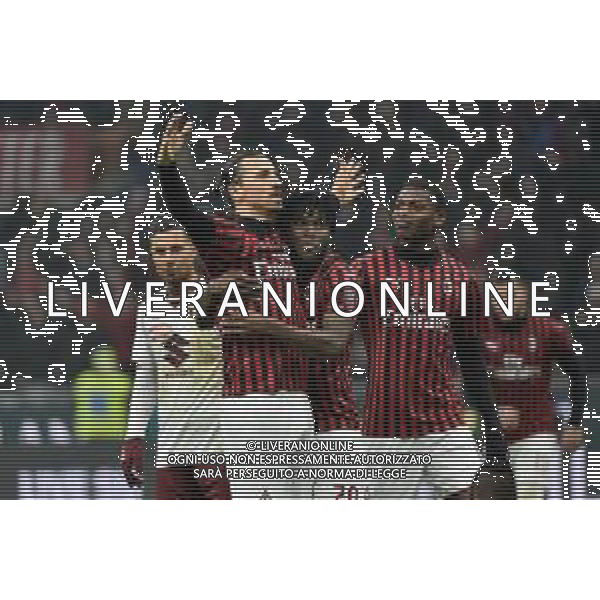 esultanza di zlatan Ibrahimovic dopo il gol del 4 a 2 Milan con franck kessie\' Milan vs Torino Coppa Italia - quarti di finale Milano 28-01-2020 Stadio Giuseppe Meazza - San Siro foto Roberto Garavaglia - ag. Aldo Liverani sas / AGENZIA ALDO LIVERANI SAS