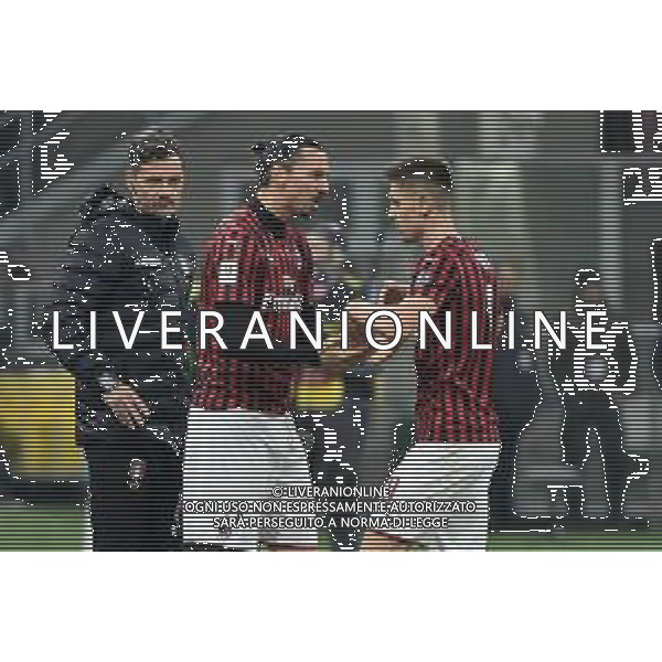 sostituzione di Piatek con zlatan Ibrahimovic Milan vs Torino Coppa Italia - quarti di finale Milano 28-01-2020 Stadio Giuseppe Meazza - San Siro foto Roberto Garavaglia - ag. Aldo Liverani sas / AGENZIA ALDO LIVERANI SAS