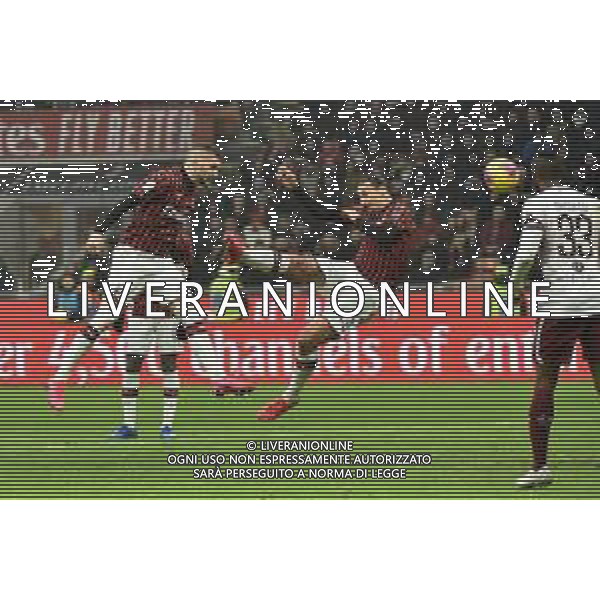 sul 2 a 2 ante Rebic anticipa di testa la rovesciata di zlatan Ibrahimovic Milan vs Torino Coppa Italia - quarti di finale Milano 28-01-2020 Stadio Giuseppe Meazza - San Siro foto Roberto Garavaglia - ag. Aldo Liverani sas / AGENZIA ALDO LIVERANI SAS