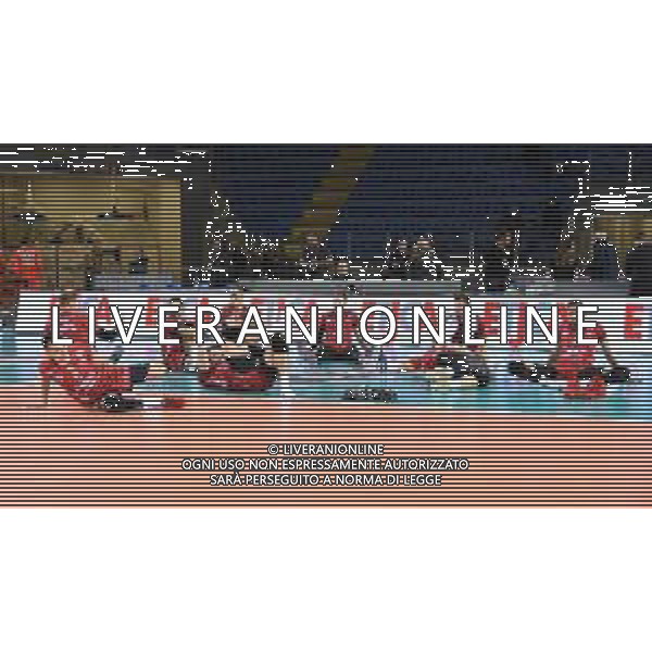 Volley Champions League Men 2019/2020 Civitanova, Italia 28/01/2020 Cucine Lube Civitanova vs Jihostroj Ceske Budejovice Nella foto: I giocatori Jihostroj Ceske Budejovice (CZE) a fine partita ©Roberto Bartomeoli-Alessio Marini / AGENZIA ALDO LIVERANI SAS