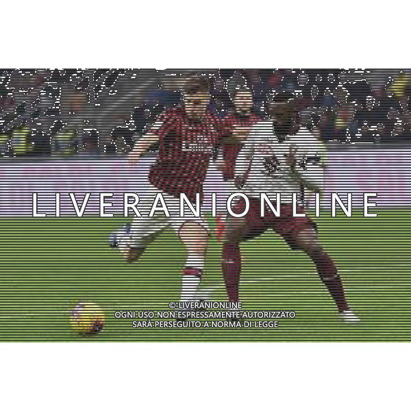 Krzysztof Piatek (Milan) SX e Nicolas Nkoulou (Torino) DX Milan vs Torino Coppa Italia - quarti di finale Milano 28-01-2020 Stadio Giuseppe Meazza - San Siro foto Roberto Garavaglia - ag. Aldo Liverani sas / AGENZIA ALDO LIVERANI SAS