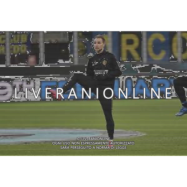 Christian Eriksen in campo nel prepartita per il riscaldamento Inter vs Fiorentina Coppa Italia - quarti di finale Milano 29-01-2020 Stadio Giuseppe Meazza - San Siro foto Roberto Garavaglia - ag. Aldo Liverani sas/ AGENZIA ALDO LIVERANI SAS