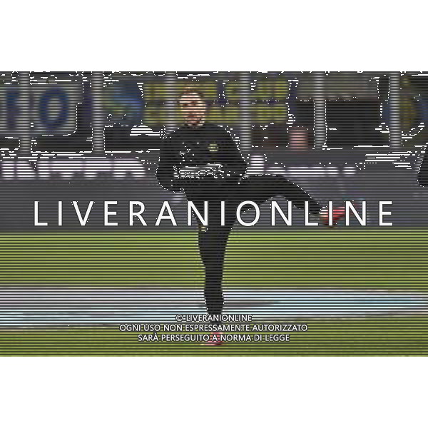 Christian Eriksen in campo nel prepartita per il riscaldamento Inter vs Fiorentina Coppa Italia - quarti di finale Milano 29-01-2020 Stadio Giuseppe Meazza - San Siro foto Roberto Garavaglia - ag. Aldo Liverani sas/ AGENZIA ALDO LIVERANI SAS