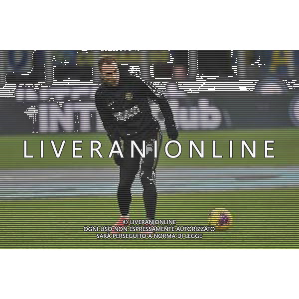 Christian Eriksen in campo nel prepartita per il riscaldamento Inter vs Fiorentina Coppa Italia - quarti di finale Milano 29-01-2020 Stadio Giuseppe Meazza - San Siro foto Roberto Garavaglia - ag. Aldo Liverani sas/ AGENZIA ALDO LIVERANI SAS