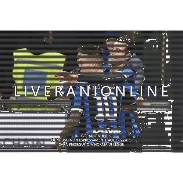 esultanza di antonio Candreva dopo il gol del 1 a 0 Inter con Lautaro Martinez Inter vs Fiorentina Coppa Italia - quarti di finale Milano 29-01-2020 Stadio Giuseppe Meazza - San Siro foto Roberto Garavaglia - ag. Aldo Liverani sas/ AGENZIA ALDO LIVERANI SAS