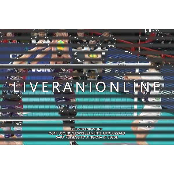 Volley Champions League Men 2019/2020 Perugia, Italia 29/01/2020 Sir Sicoma Monini Perugia vs Tours VB Nella foto: hermans egleskalns (n.9 opposto tours vb) schiaccia FOTO LORIS CERQUIGLINI-ALESSIO MARINI-AG ALDO LIVERANI SAS
