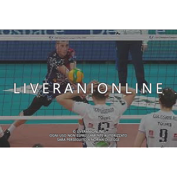 Volley Champions League Men 2019/2020 Perugia, Italia 29/01/2020 Sir Sicoma Monini Perugia vs Tours VB Nella foto: oleh plotnytskyi (n.17 schiacciatore sir safety conad perugia) in ricezione FOTO LORIS CERQUIGLINI-ALESSIO MARINI-AG ALDO LIVERANI SAS