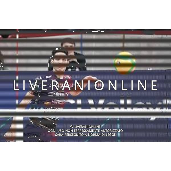 Volley Champions League Men 2019/2020 Perugia, Italia 29/01/2020 Sir Sicoma Monini Perugia vs Tours VB Nella foto: roberto russo (n.12 centrale sir safety conad perugia) alla battuta FOTO LORIS CERQUIGLINI-ALESSIO MARINI-AG ALDO LIVERANI SAS
