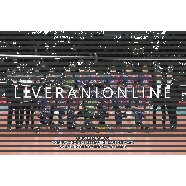 Volley Champions League Men 2019/2020 Perugia, Italia 29/01/2020 Sir Sicoma Monini Perugia vs Tours VB Nella foto: formazione sir sicoma monini perugia FOTO LORIS CERQUIGLINI-ALESSIO MARINI-AG ALDO LIVERANI SAS
