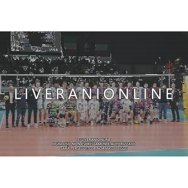 Volley Champions League Men 2019/2020 Perugia, Italia 29/01/2020 Sir Sicoma Monini Perugia vs Tours VB Nella foto: formazione tours vb formazione sir sicoma monini FOTO LORIS CERQUIGLINI-ALESSIO MARINI-AG ALDO LIVERANI SAS