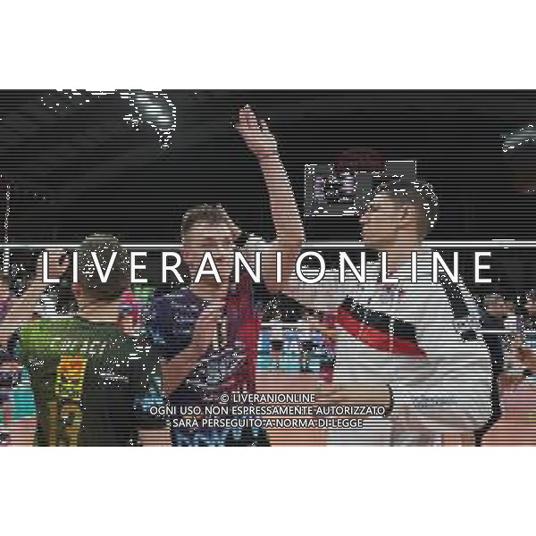 Volley Champions League Men 2019/2020 Perugia, Italia 29/01/2020 Sir Sicoma Monini Perugia vs Tours VB Nella foto: sir sicoma monini festeggia la vittoria FOTO LORIS CERQUIGLINI-ALESSIO MARINI-AG ALDO LIVERANI SAS