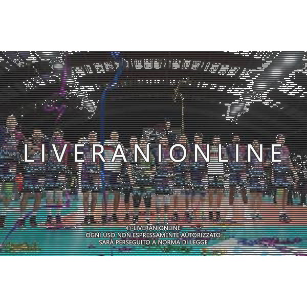 Volley Champions League Men 2019/2020 Perugia, Italia 29/01/2020 Sir Sicoma Monini Perugia vs Tours VB Nella foto: sir sicoma monini festeggia la vittoria FOTO LORIS CERQUIGLINI-ALESSIO MARINI-AG ALDO LIVERANI SAS