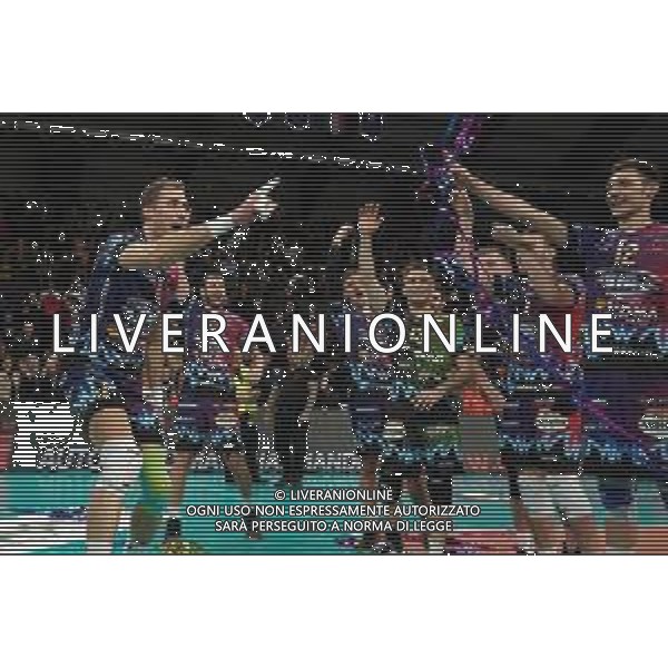 Volley Champions League Men 2019/2020 Perugia, Italia 29/01/2020 Sir Sicoma Monini Perugia vs Tours VB Nella foto: sir sicoma monini festeggia la vittoria FOTO LORIS CERQUIGLINI-ALESSIO MARINI-AG ALDO LIVERANI SAS