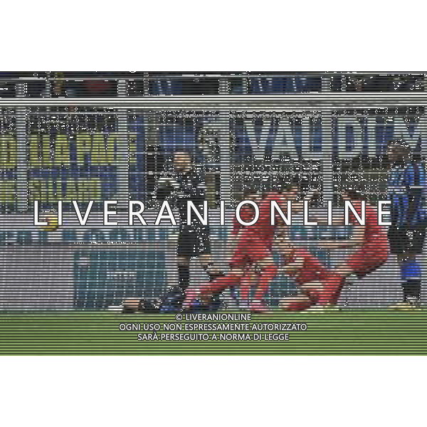 esultanza di Martin Caceres dopo il gol del 1 a 1 Fiorentina Inter vs Fiorentina Coppa Italia - quarti di finale Milano 29-01-2020 Stadio Giuseppe Meazza - San Siro foto Roberto Garavaglia - ag. Aldo Liverani sas/ AGENZIA ALDO LIVERANI SAS