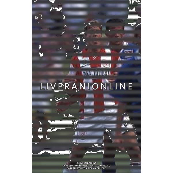 RETROSPETTIVA MASSIMO AMBROSINI CALCIATORE NELLA FOTO MASSIMO AMBROSINI CON LA MAGLIA DEL VICENZA CALCIO AG ALDO LIVERANI SAS