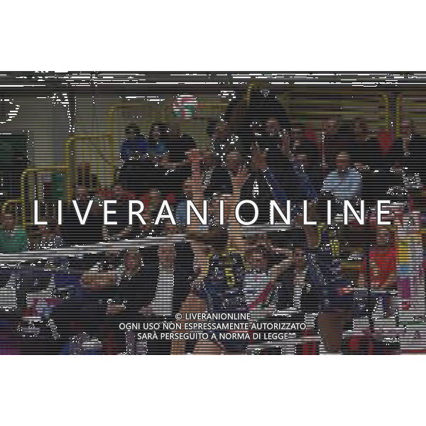 Volley Coppa Italia Femminile 2019/2020 Busto Arsizio, Italia 01/02/2020 Semifinali - Imoco Volley Conegliano vs Savino Del Bene Scandicci Nella foto: Schiacciata di Elena Pietrini, 7 (Savino Del Bene Scandicci) e muro Robin De Kruijf, 5 (Imoco Volley Conegliano) e Paola Egonu, 18 (Imoco Volley Conegliano) FOTO SALVO BARBAGALLO-ALESSIO MARINI-AG ALDO LIVERANI SAS
