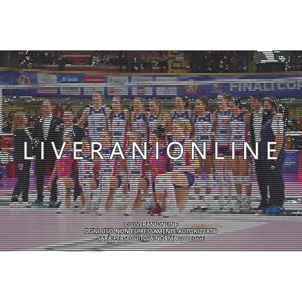 Volley Coppa Italia Femminile 2019/2020 Busto Arsizio, Italia 01/02/2020 Semifinali - Imoco Volley Conegliano vs Savino Del Bene Scandicci Nella foto: la formazione di Savino Del Bene Scandicci FOTO SALVO BARBAGALLO-ALESSIO MARINI-AG ALDO LIVERANI SAS