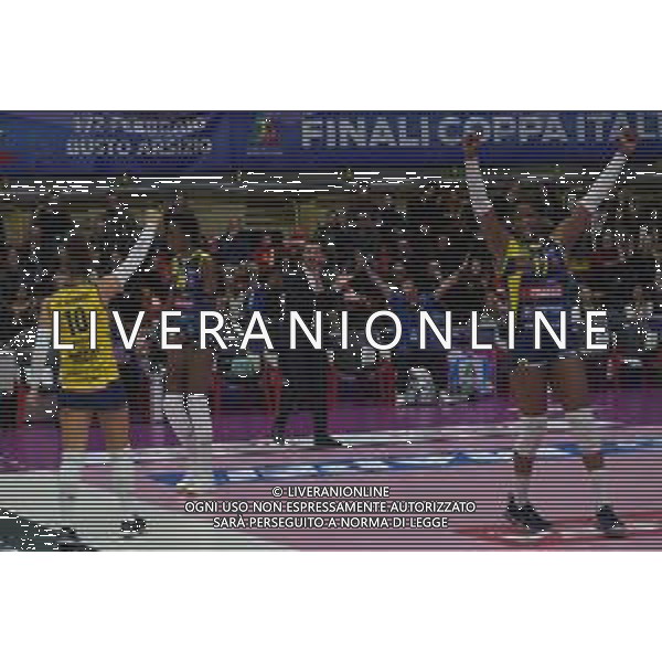 Volley Coppa Italia Femminile 2019/2020 Busto Arsizio, Italia 01/02/2020 Semifinali - Imoco Volley Conegliano vs Savino Del Bene Scandicci Nella foto: Esultanza Daniele Santarelli, Coach (Imoco Volley Conegliano), Miriam Sylla, 17 (Imoco Volley Conegliano) FOTO SALVO BARBAGALLO-ALESSIO MARINI-AG ALDO LIVERANI SAS