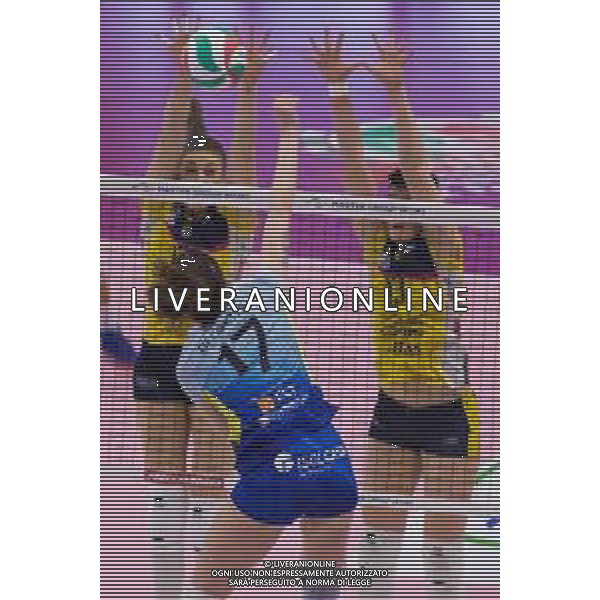 Volley Coppa Italia Femminile 2019/2020 Busto Arsizio, Italia 02/02/2020 Finale Serie A2 - Omag San Giovanni in Marignano vs Delta Informatica Trentino Nella foto: muro della Delta Informatica Trentino FOTO ELISA CALABRESE-ALESSIO MARINI-AG ALDO LIVERANI SAS
