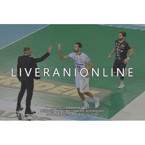 Campionato di Volley Superlega Serie A 2019/2020 Civitanova, Italia 02/02/2020 Cucine Lube Civitanova - Calzedonia Verona Nella foto: Stoytchev Radostin (Allenatore Calzedonia Verona) e Birarelli Emanuele (Calzedonia Verona) FOTO ROBERTO BARTOMEOLI-ALESSIOMARINI-AG ALDO LIVERANI SAS