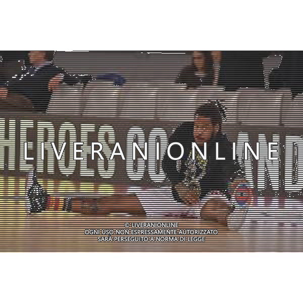 Campionato di Basket Serie A 2019/2020 Roma, Italia 02/02/2020 Virtus Roma vs OriOra Pistoia Nella foto: Davon JEFFERSON centro (Virtus Roma) in riscaldamento con maglia kobe bryant