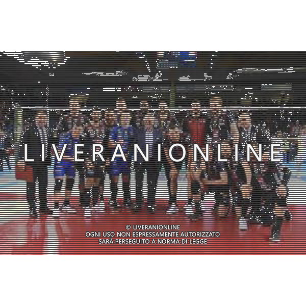 Campionato di Volley Superlega Serie A 2019/2020 Civitanova, Italia 02/02/2020 Cucine Lube Civitanova - Calzedonia Verona Nella foto: Foto di gruppo Cucine Lube Civitanova a fine partita FOTO ROBERTO BARTOMEOLI-ALESSIO MARINI-AG ALDO LIVERANI SAS