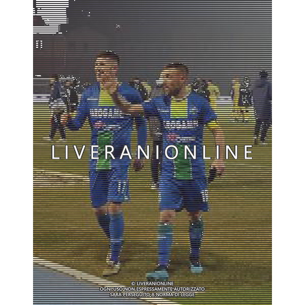 Pesce Simone e Scarsella Fabio , Feralpisalo vs Modena Campionato calcio Lega pro serie c, Salo 2 febbraio 2020. Fotolive Filippo Venezia/ AGENZIA ALDO LIVERANI SAS