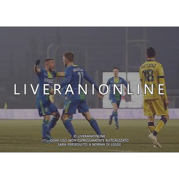 Esultanza Gol 1-0 Miracoli Luca , Feralpisalo vs Modena Campionato calcio Lega pro serie c, Salo 2 febbraio 2020. Fotolive Filippo Venezia/ AGENZIA ALDO LIVERANI SAS
