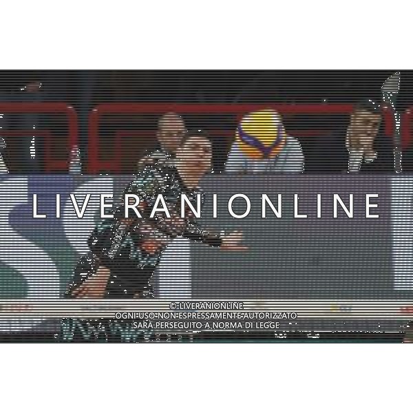 Campionato di Volley Superlega Serie A 2019/2020 Perugia, Italia 02/02/2020 Sir Safety Conad Perugia vs Kioene Padova Nella foto: mirko podrascanin (n.18 centrale sir safety conad perugia) alla battuta ©Loris Cerquiglini - Alessio Marini / AGENZIA ALDO LIVERANI SAS