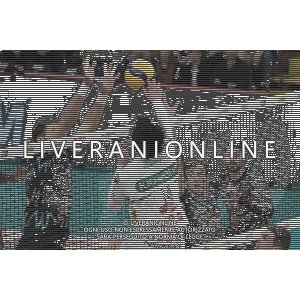 Campionato di Volley Superlega Serie A 2019/2020 Perugia, Italia 02/02/2020 Sir Safety Conad Perugia vs Kioene Padova Nella foto: ishikawa yuki (n.14 schiacciatore kioene padova) schiaccia ©Loris Cerquiglini - Alessio Marini / AGENZIA ALDO LIVERANI SAS
