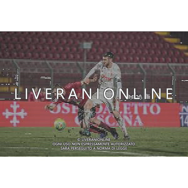 Campionato di Calcio Serie C - Lega Pro 2019/2020 Pontedera, Italia 02/02/2020 Pontedera vs Juventus U23 Nella foto: Simone Muratore (J) falloso su Gianluca Barba (P) FOTO FABIO FAGIOLINI-ALESSIO MARINI-AG ALDO LIVERANI SAS