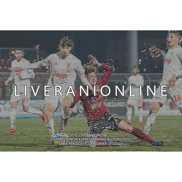 Campionato di Calcio Serie C - Lega Pro 2019/2020 Pontedera, Italia 02/02/2020 Pontedera vs Juventus U23 Nella foto: Radu Matei Dragusin (J) blocca Mauro Semprini (P) FOTO FABIO FAGIOLINI-ALESSIO MARINI-AG ALDO LIVERANI SAS