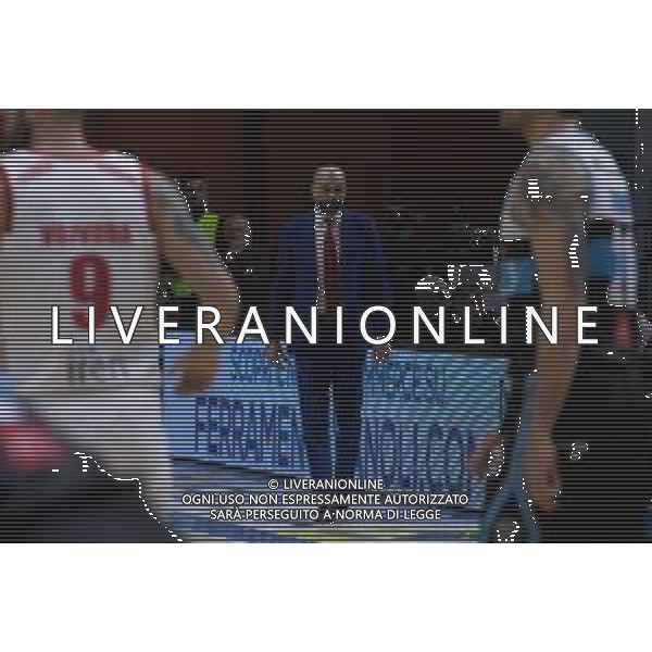 Campionato di Basket Serie A 2019/2020 Cremona, Italia 02/02/2020 Vanoli Basket Cremona vs Grissin Bon Reggio Emilia Nella foto: Coach Maurizio Buscaglia della Grissin Bon Reggio Emilia FOTO MATTEO CASONI-ALESSIO MARINI-AG ALDO LIVERANI SAS