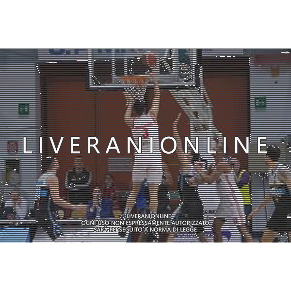 Campionato di Basket Serie A 2019/2020 Cremona, Italia 02/02/2020 Vanoli Basket Cremona vs Grissin Bon Reggio Emilia Nella foto: Simone FONTECCHIO della Grissin Bon Reggio Emilia appoggia a canestro FOTO MATTEO CASONI-ALESSIO MARINI-AG ALDO LIVERANI SAS
