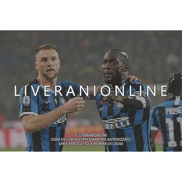 UDINESE - INTER CAMPIONATO CALCIO SERIE A TIM 02.02.2020 NELLA FOTO ESULTANZA DOPO IL GOL SU RIGORE DI ROMELU LUKAKU - CON SKRINIAR ©PG / AGENZIA ALDO LIVERANI SAS