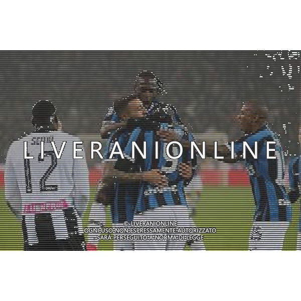 UDINESE - INTER CAMPIONATO CALCIO SERIE A TIM 02.02.2020 NELLA FOTO ESULTANZA DOPO IL GOL SU RIGORE DI ROMELU LUKAKU - ABBRACCIO ©PG / AGENZIA ALDO LIVERANI SAS