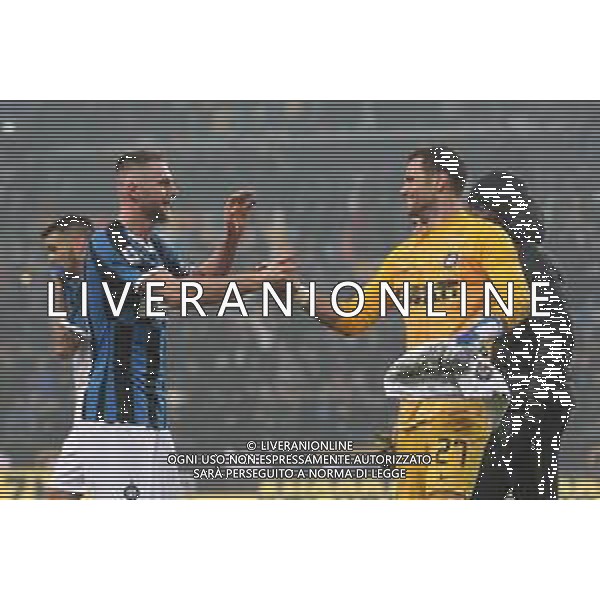 UDINESE - INTER CAMPIONATO CALCIO SERIE A TIM 02.02.2020 NELLA FOTO ESULTANZA DI DANIELE PADELLI CON SKRINIAR A FINE GARA ©PG / AGENZIA ALDO LIVERANI SAS