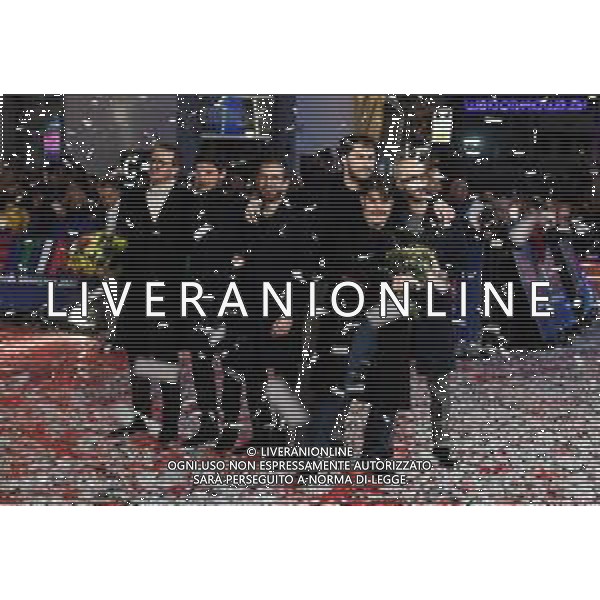 Foto: Aldo Liverani 03/02/2020 Sanremo (Italia) Spettacolo Red carpet 70\' Festival di Sanremo Teatro Ariston Nella foto: Pinguini Tattici Nucleari Photo: Aldo Liverani 03 February 2020 Sanremo (Italy) Entertainment Red carpet of 70\' Festival Sanremo In the pic: Pinguini Tattici Nucleari