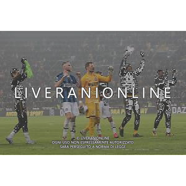 UDINE 02-02-2020 CAMPIONATO CALCIO SERIE A TIM 2019/2020 UDINESE VS INTER NELLA FOTO:ESULTANZA DELL\'INTER A FINE PARTITA ,HANDANOVIC SAMIR FOTO P. G/AG.ALDO LIVERANI