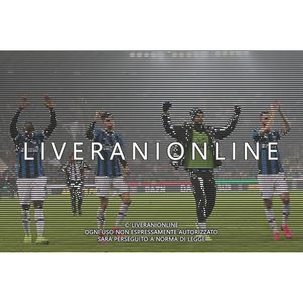 UDINE 02-02-2020 CAMPIONATO CALCIO SERIE A TIM 2019/2020 UDINESE VS INTER NELLA FOTO:ESULTANZA DELL\'INTER A FINE PARTITA ,HANDANOVIC SAMIR FOTO P. G/AG.ALDO LIVERANI