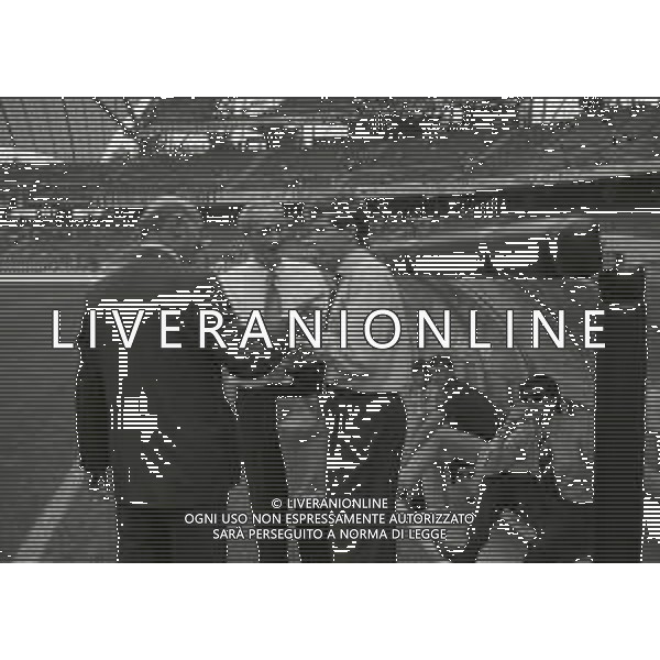 13-09-1992 TORINO CAMPIONATO DI CALCIO SERIE A JUVENTUS ATALANTA 4-1 NELLA FOTO ANTONIO PERCASSI PRESIDENTE ATALANTA CALCIO CON FRANCO PREVITALI E ANDREAS MOLLER AG ALDO LIVERANI SAS