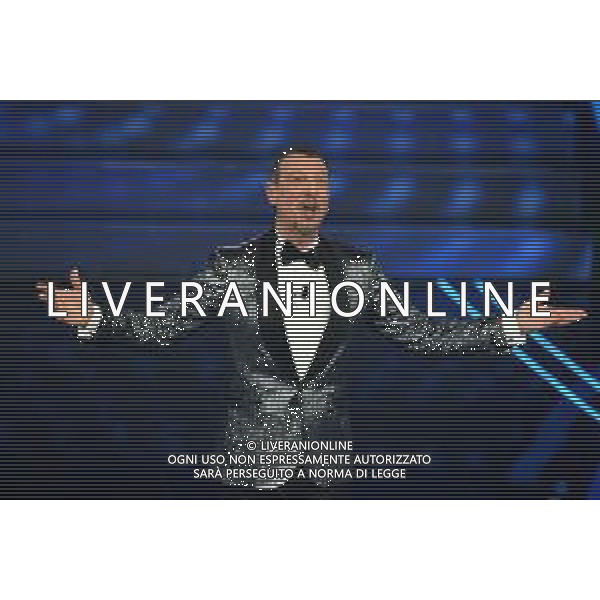 Foto: Aldo Liverani 04/02/2020 Sanremo (Italia) Spettacolo Serata n\'1 - 70\' Festival di Sanremo Teatro Ariston Nella foto: Amadeus Photo: Aldo Liverani 04 February 2020 Sanremo (Italy) Entertainment Day 1 of 70\' Festival Sanremo In the pic: Amadeus