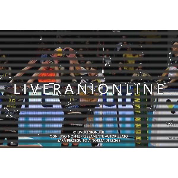 Campionato di Volley Superlega Serie A 2019/2020 Modena, Italia 05/02/2020 Leo Shoes Modena vs Cucine Lube Civitanova Nella foto: Attacco di Bartosz Bednorz (10) (Leo Shoes Modena) ©Daniele Nicli - Alessio Marini / AGENZIA ALDO LIVERANI SAS