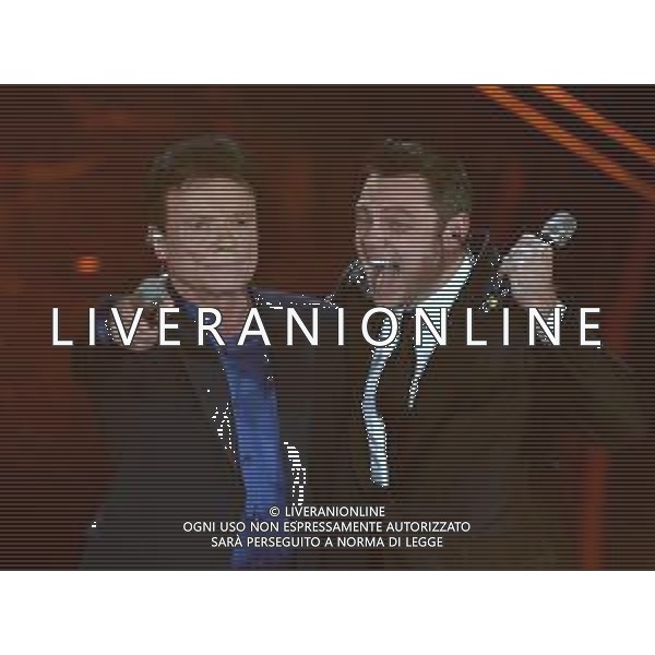 Foto: Aldo Liverani 05/02/2020 Sanremo (Italia) Spettacolo Serata n\'2 - 70\' Festival di Sanremo Teatro Ariston Nella foto: Massimo Ranieri e Tiziano Ferro Photo: Aldo Liverani 05 February 2020 Sanremo (Italy) Entertainment Day 2 of 70\' Festival Sanremo In the pic: Massimo Ranieri and Tiziano Ferro