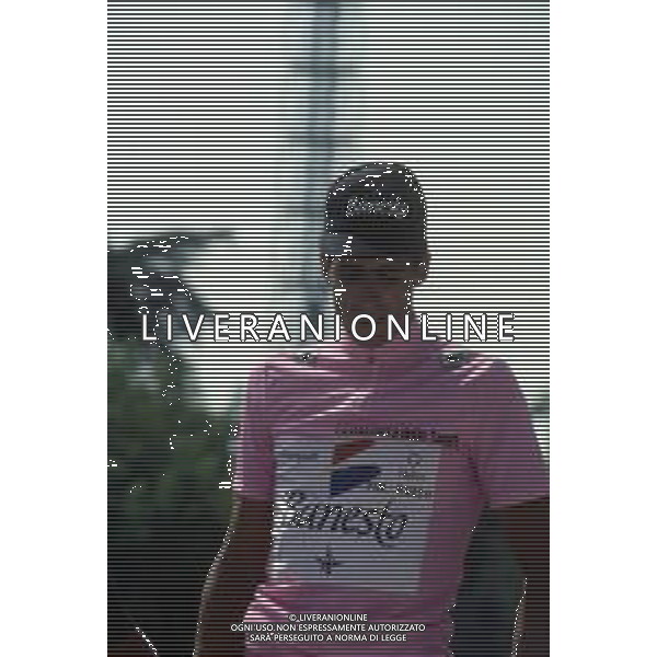 RETROSPETTIVA MIGUEL INDURAIN CICLISTA NELLA FOTO MIGUEL INDURAIN CON LA MAGLIA ROSA VINCE IL GIRO D\'ITALIA 1992 AG ALDO LIVERANI SAS