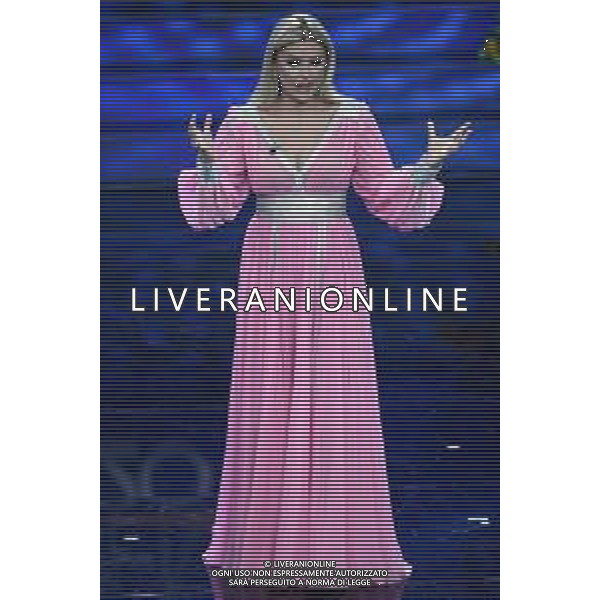 Foto: Aldo Liverani 06/02/2020 Sanremo (Italia) Spettacolo Serata n\'3 - 70\' Festival di Sanremo Teatro Ariston Nella foto: Alketa Vejsiu Photo: Aldo Liverani 06 February 2020 Sanremo (Italy) Entertainment Day 3 of 70\' Festival Sanremo In the pic: Alketa Vejsiu