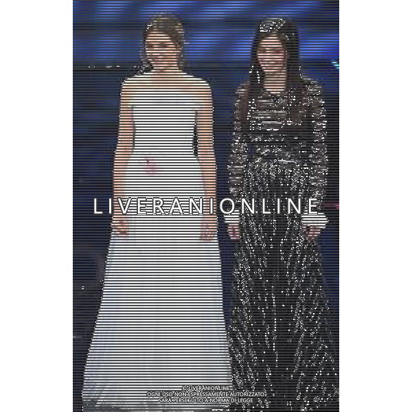 Foto: Aldo Liverani 06/02/2020 Sanremo (Italia) Spettacolo Serata n\'3 - 70\' Festival di Sanremo Teatro Ariston Nella foto: Margherita Mazzucco, Gaia Girace Photo: Aldo Liverani 06 February 2020 Sanremo (Italy) Entertainment Day 3 of 70\' Festival Sanremo In the pic: Pinguini Tattici Nucleari